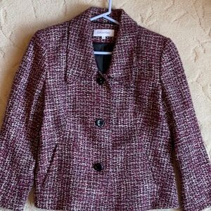 Calvin Klein Women's Tweed Jacket - Red and Black